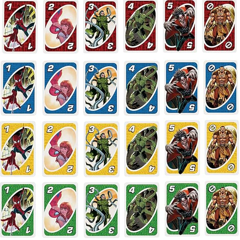 UNO Amazing Spider Man No mercy Game Card Games Family Funny Entertainment Board Game Poker Kids Toys Playing Cards