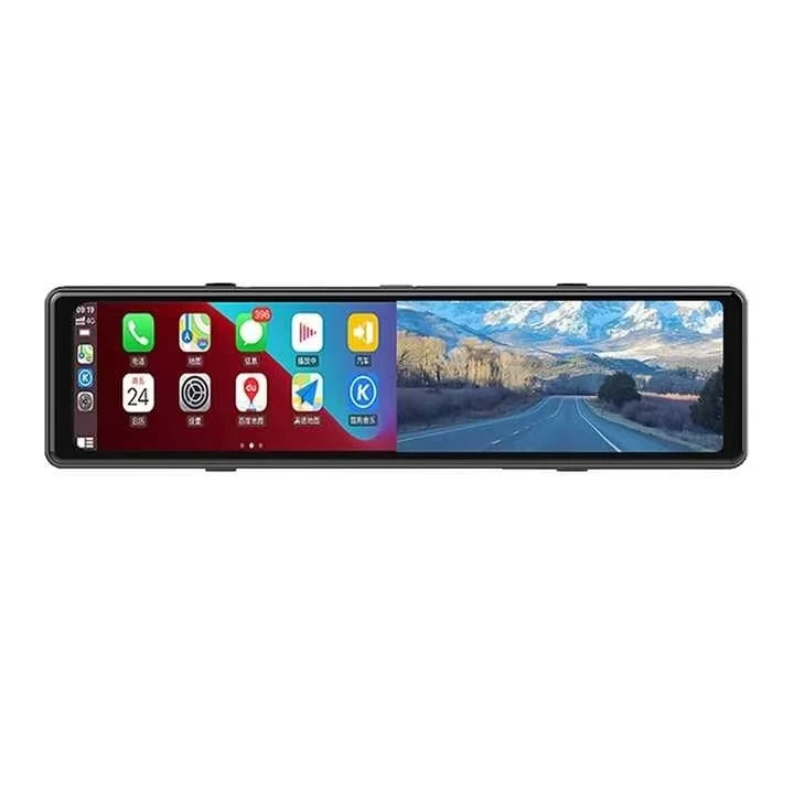 DVR 12-inch View Mirror Recorder Car Black Box Car Play Screen Use  Bluetooth Connection WIFI Interconnection