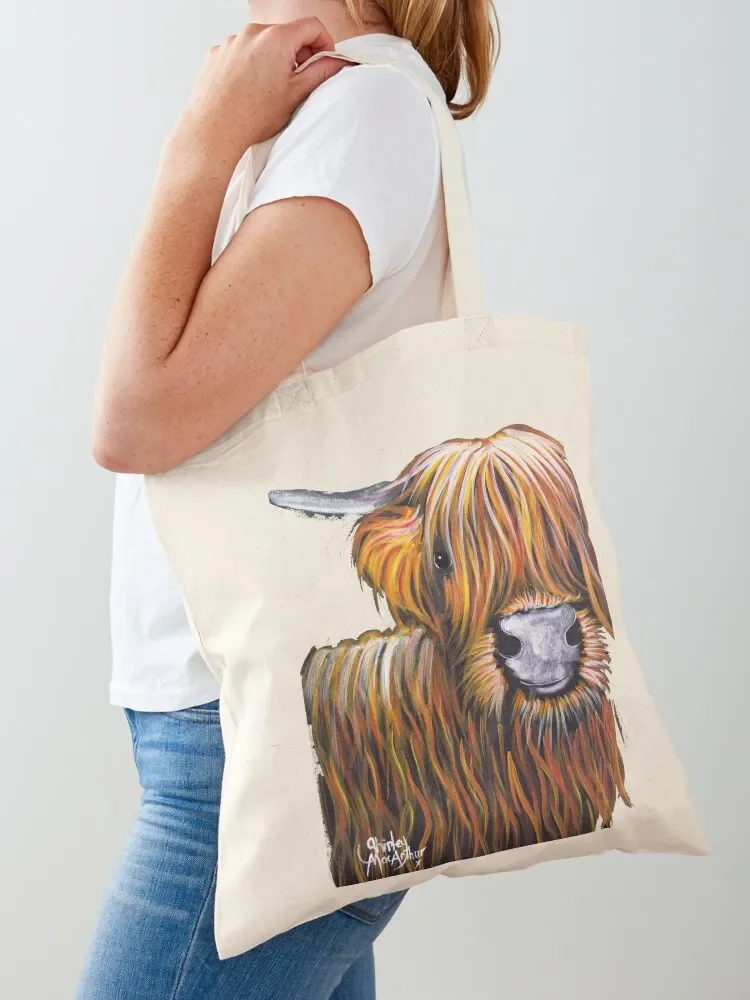 HIGHLAND COW PRiNT ' JOCK ' By Shirley MacArthur Tote Bag bag for beach great bag