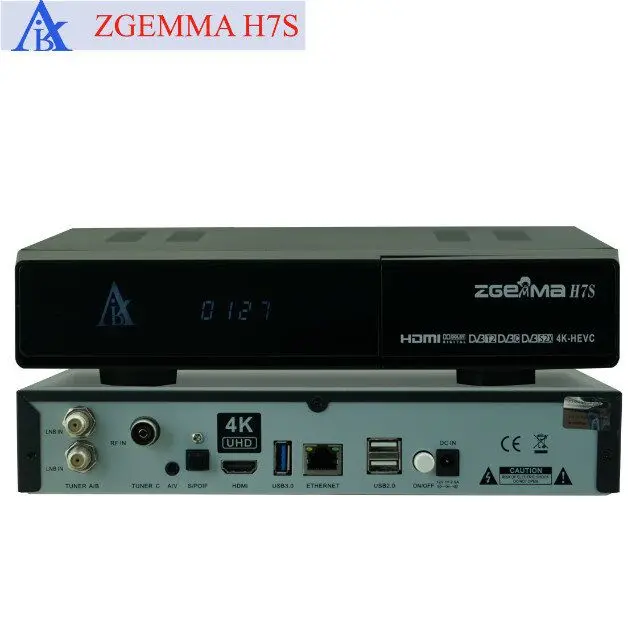 ZGEMMA H7S 4K UHD Kodi TV Box Ci+ Conax Multistream QT Stalker plug-in Decoder H.265 DVB-S2X+2*DVB-T2/C Triple Tuners