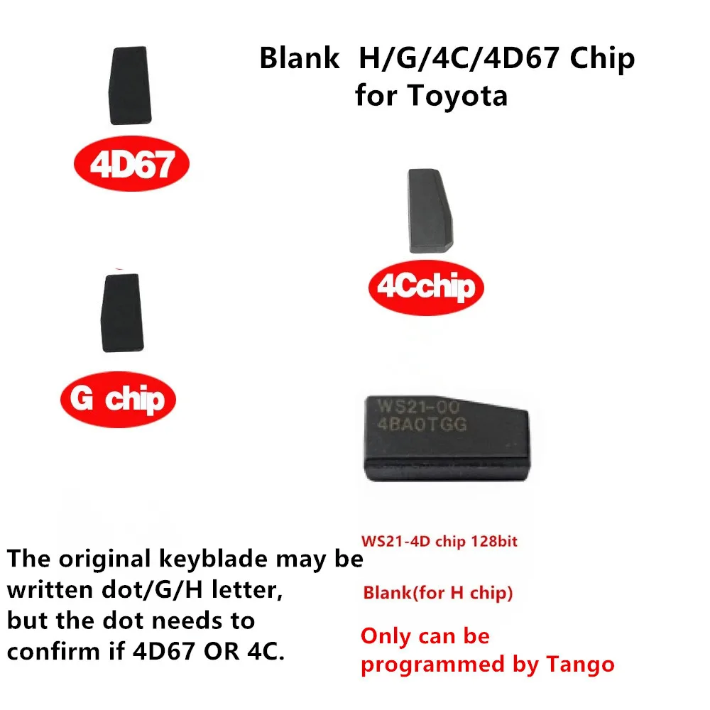 KEYECU Replacement Blank Transponder Ignition H/G/4C/4D67 Chip for Toyota Camry Avalon 4Runner Highlander Solara Sienna Yaris