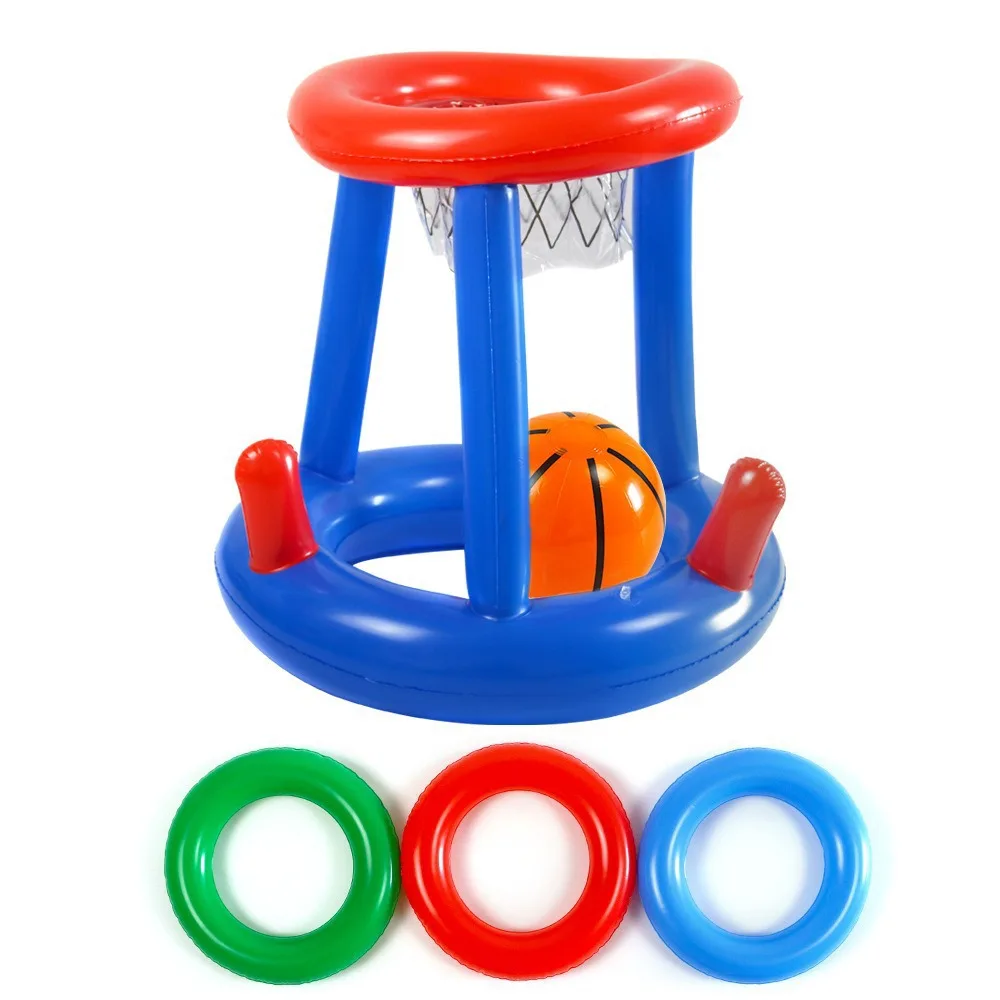 

Wholesale Eco Friendly PVC Inflatable Basketball Stand Design with Ring Toss for the Pool Partypromote sales