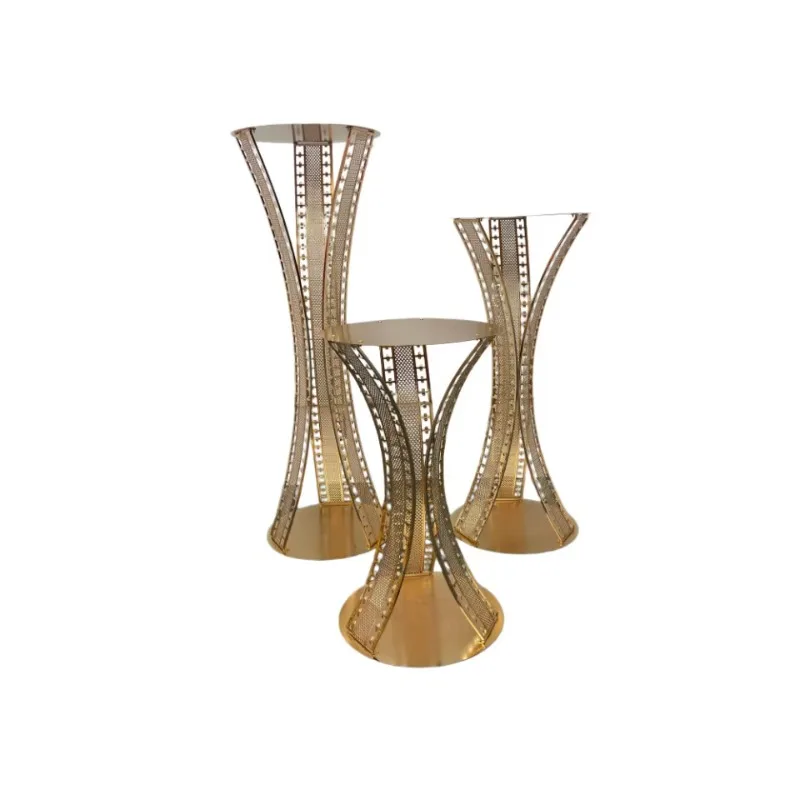 Electroplating Removable Road Guide Vase Hotel Restaurant Vase Decoration Dessert Desk