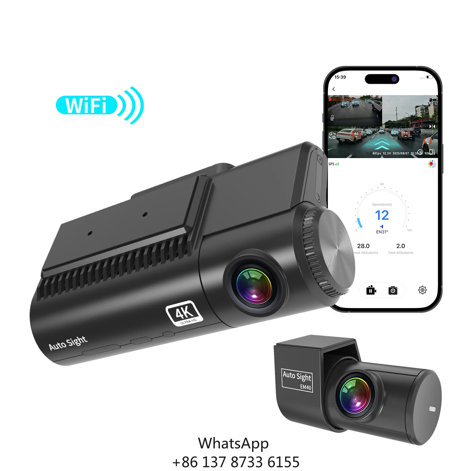 Factory Car Recorder 2 Channel Dash Cam HD Camera Night Vision WIFI Dual Lens Dash Cam 150°+130° Angle Car Black Box For Car