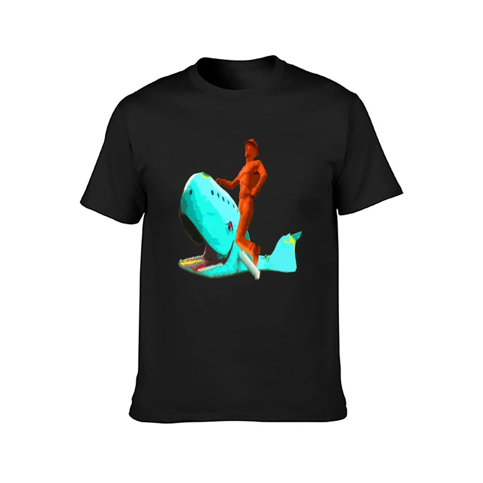 The Tulsa Driller Rides the Blue Whale T-Shirt cute tops korean fashion heavyweights boys whites mens champion t shirts