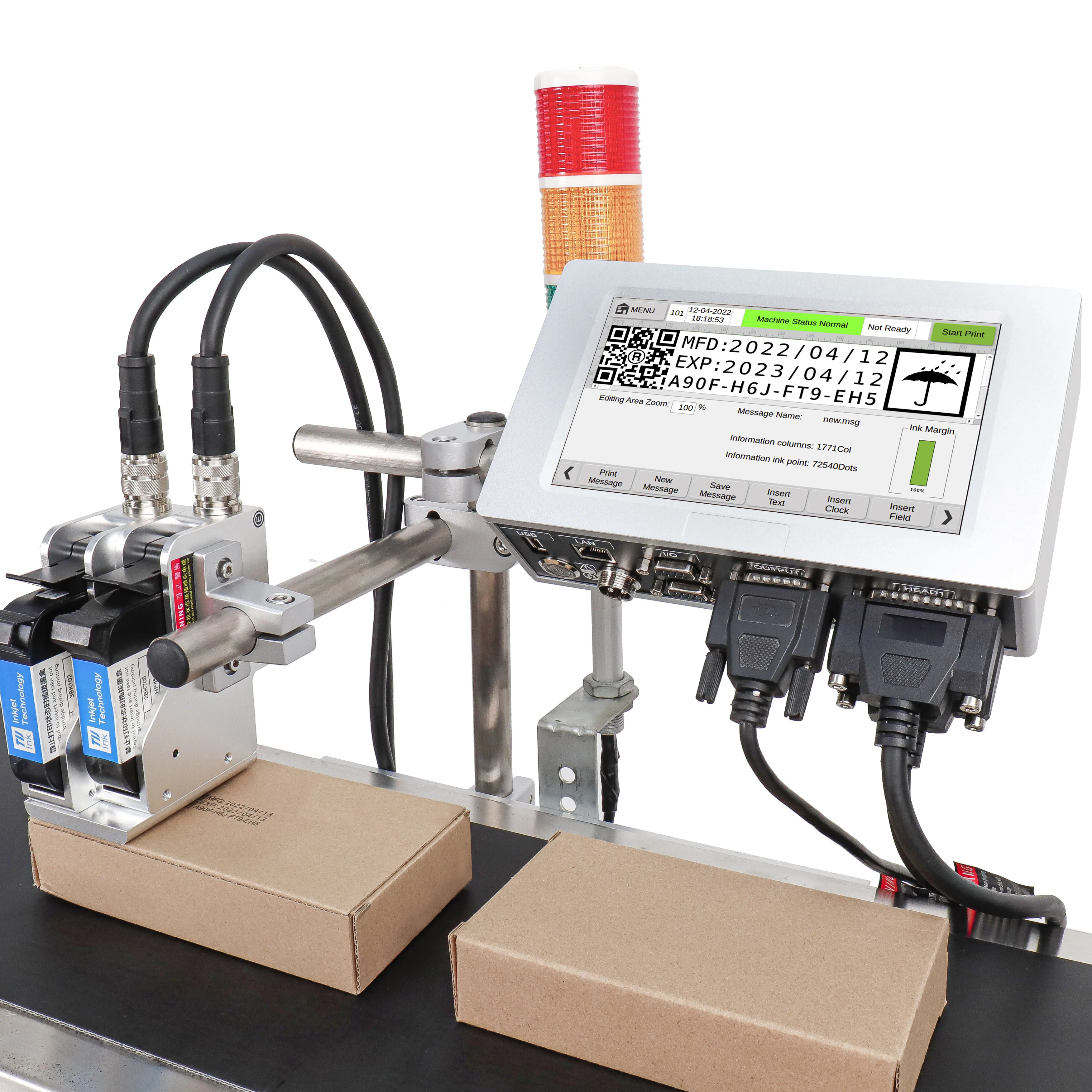DOCOD OEM/ODM T210E-1 12.7MM Coding and Industrial Marking Inkjet Printer tank Pvc Card Printer for Bottle Can Box