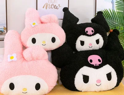 Oversized Sanrio Plush Kuromi Melody Pillow Cushion Cute Cartoon Doll Sofa Valentine Day Kawaii Girlfriend Birthday Present