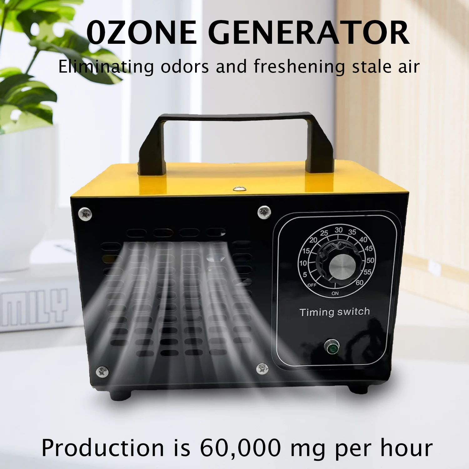 60G Ozone Generator Commercial Ozone Generator Ozone Machine 60000mg/h Odor Remover Purifier Cleaning Formaldehy Air Cleaner