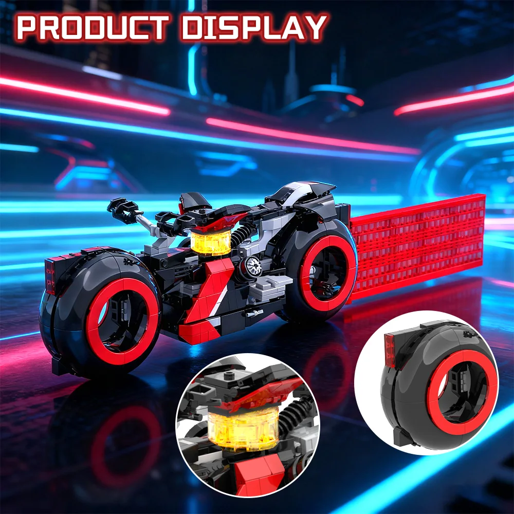 MOC sono blocchi di costruzione per motociclette Set regalo giocattolo per motociclette da corsa per veicoli urbani per gli appassionati di guida per adulti