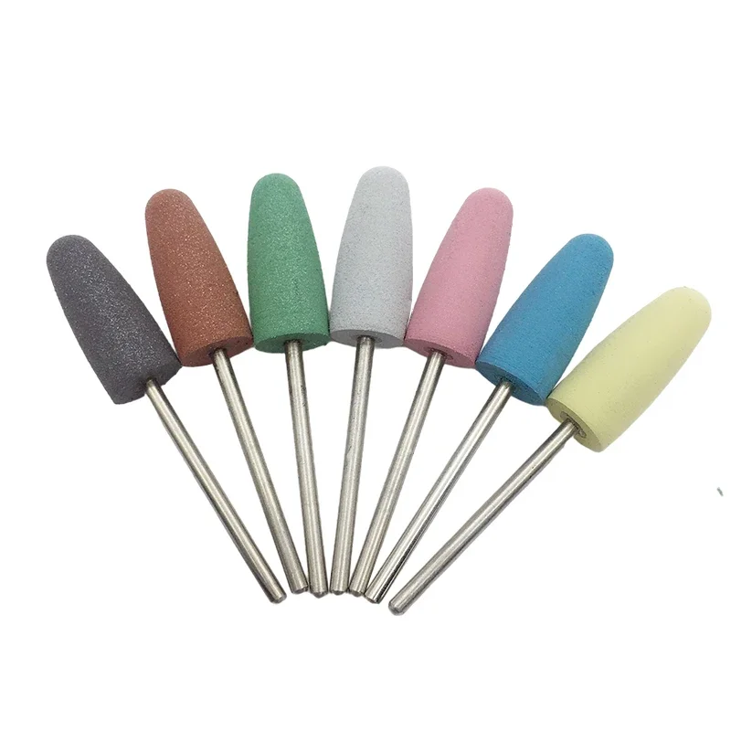 10Pcs Silicone Rubber Polisher Grinders Nail Drill Bits for Electric Manicure Oral Initial Polishing Tool