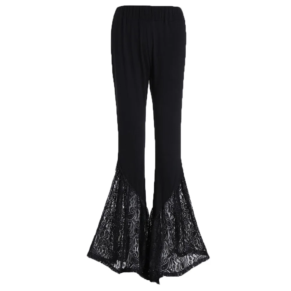 New women's fashionable casual knitted pants, lace flared pants, plus size pants, women's pants for spring and summer 2026