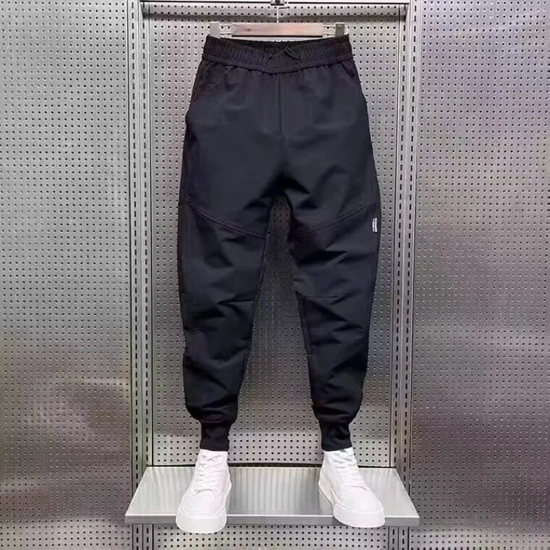 New Work Pants For Men In Spring And Autumn Small Leg Casual Loose Cool Harem Youth Ankle Cinching Cropped Mens Cargo Clothing