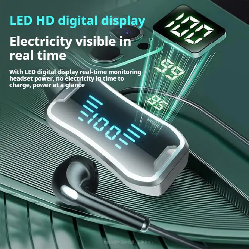 30H Battery Life Bluetooth Earphones Stereo Sound LED Display Earbuds Wireless Headphones Sports Neckband Neck-hanging Headsets