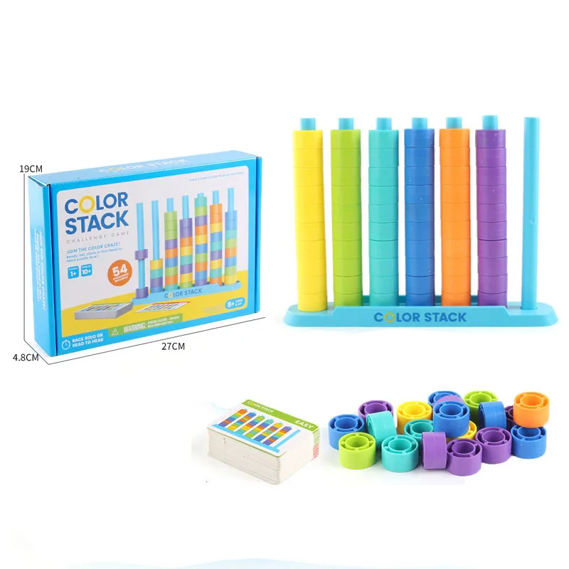 Stacking Rainbow Rings Educational Toy, Color Recognition Classification, Train Thinking For Kindergarten,Fine Motor Skills Toy