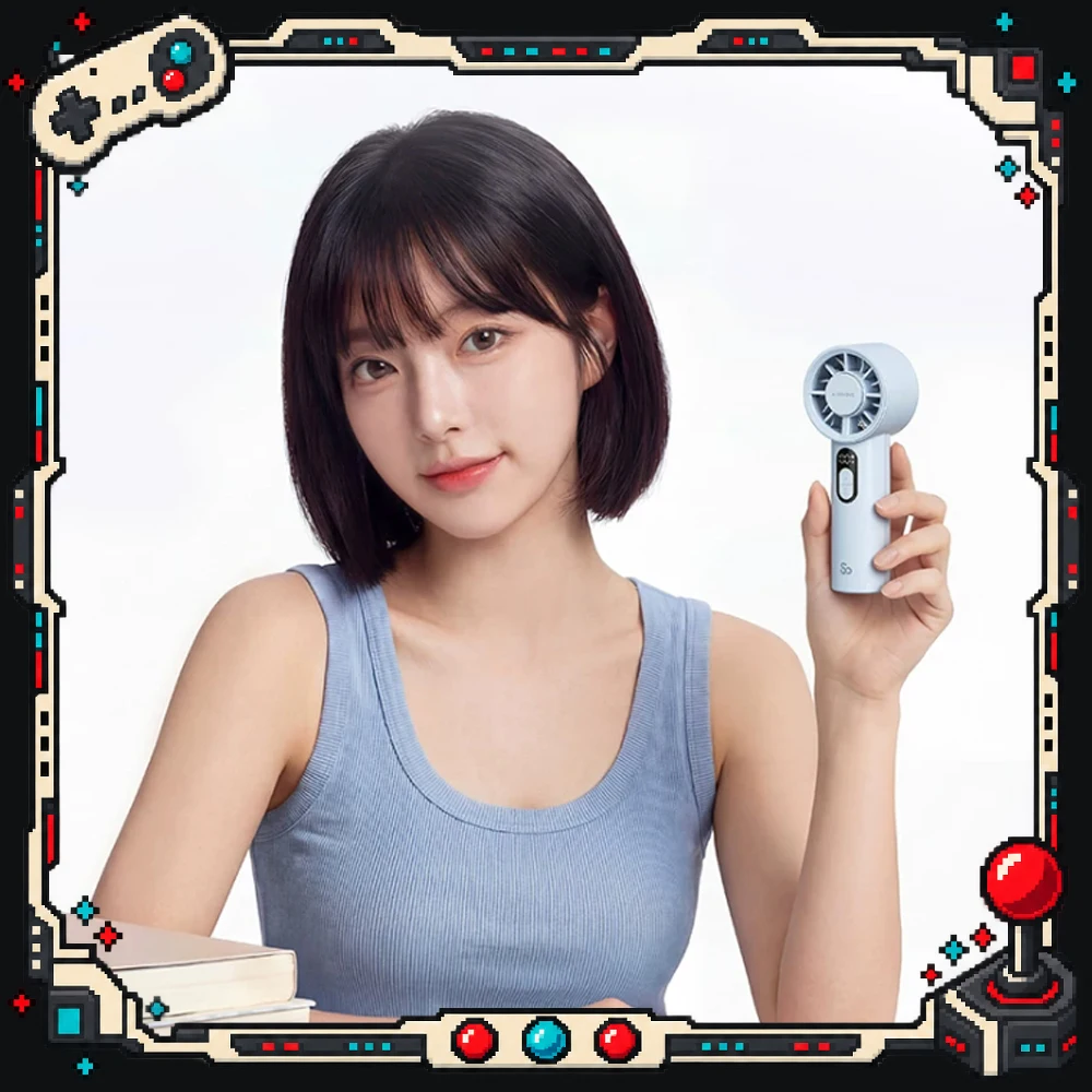 Aisolove F05 Handheld Mini Fan Semiconductor Ice Cooling Rechargeable 100 Speed 9.5M S Max Wind Quiet Portable Fan