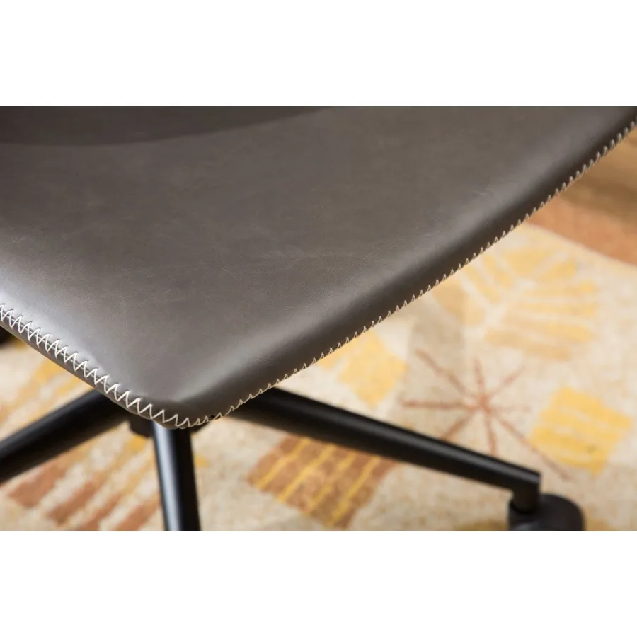 Cadeira de escritório giratória 360 em couro sintético Cesena com elevador de ar cinza antigo