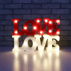 Romantic Valentine's Proposal 3D LOVE LED Letter Sign Night Light Heart Marquee Table Lamp Lanterns Lamp for Christmas Wedding