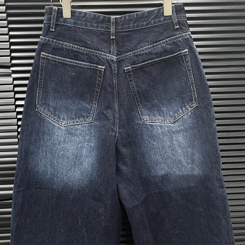 KBQ الصلبة تقسم جيوب السراويل فضفاضة للنساء عالية الخصر مزاجه المرقعة زر بناطيل كاجوال أنثى الاسلوب المناسب جديد #4