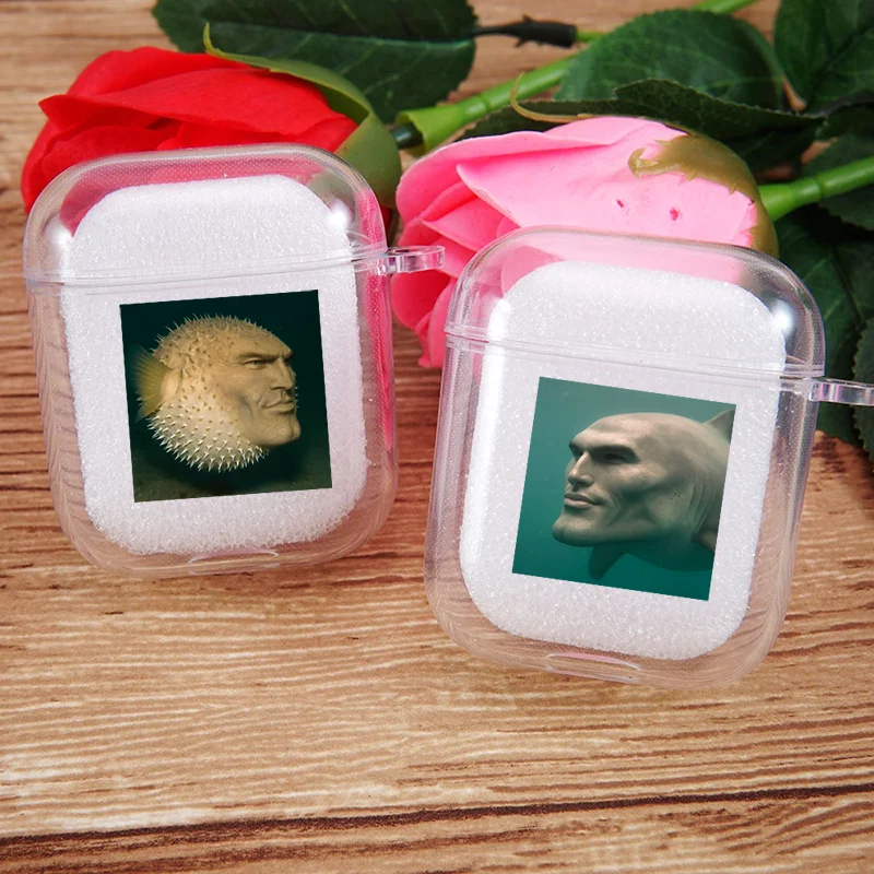 

Funny Animals Transparent Earphone Case For Apple AirPods 4 3rd 2 Pro2 Transparent Cover For Airpod1 3 Letter Protective Shelles
