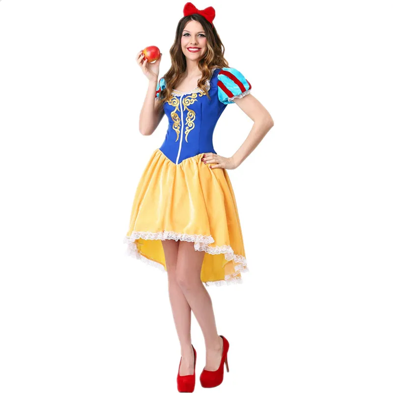 

Adult Snow White Princess Costume Halloween Carnival Cosplay Fairy Tale Princess Fancy Dress halloween costumes