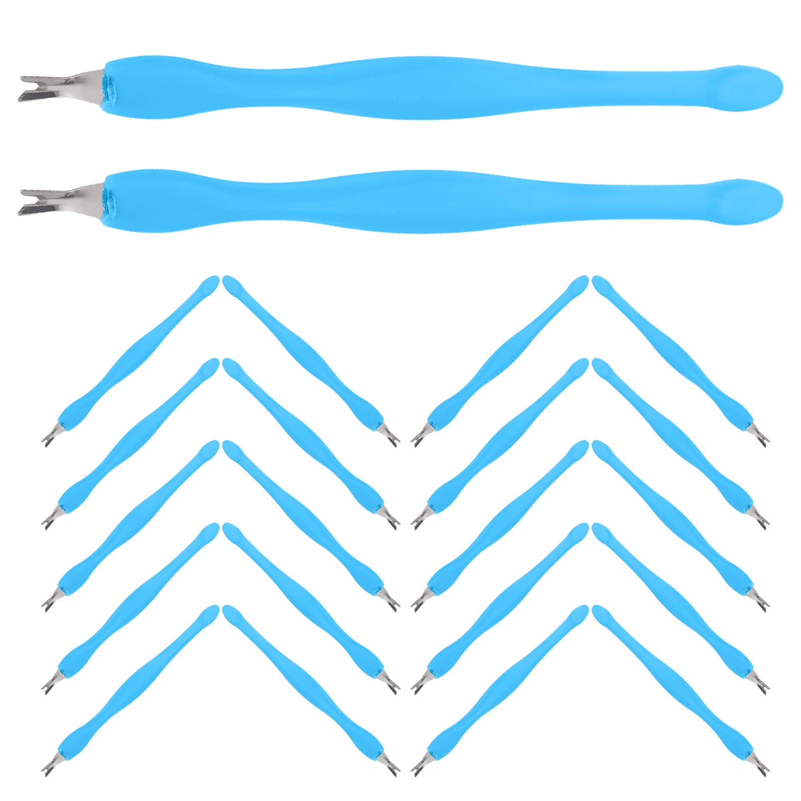 24 pièces outils de pelle pour Nail Art mort tondeuse Kit de soins pour cuticules fourchette poussoir dissolvant d'ongles