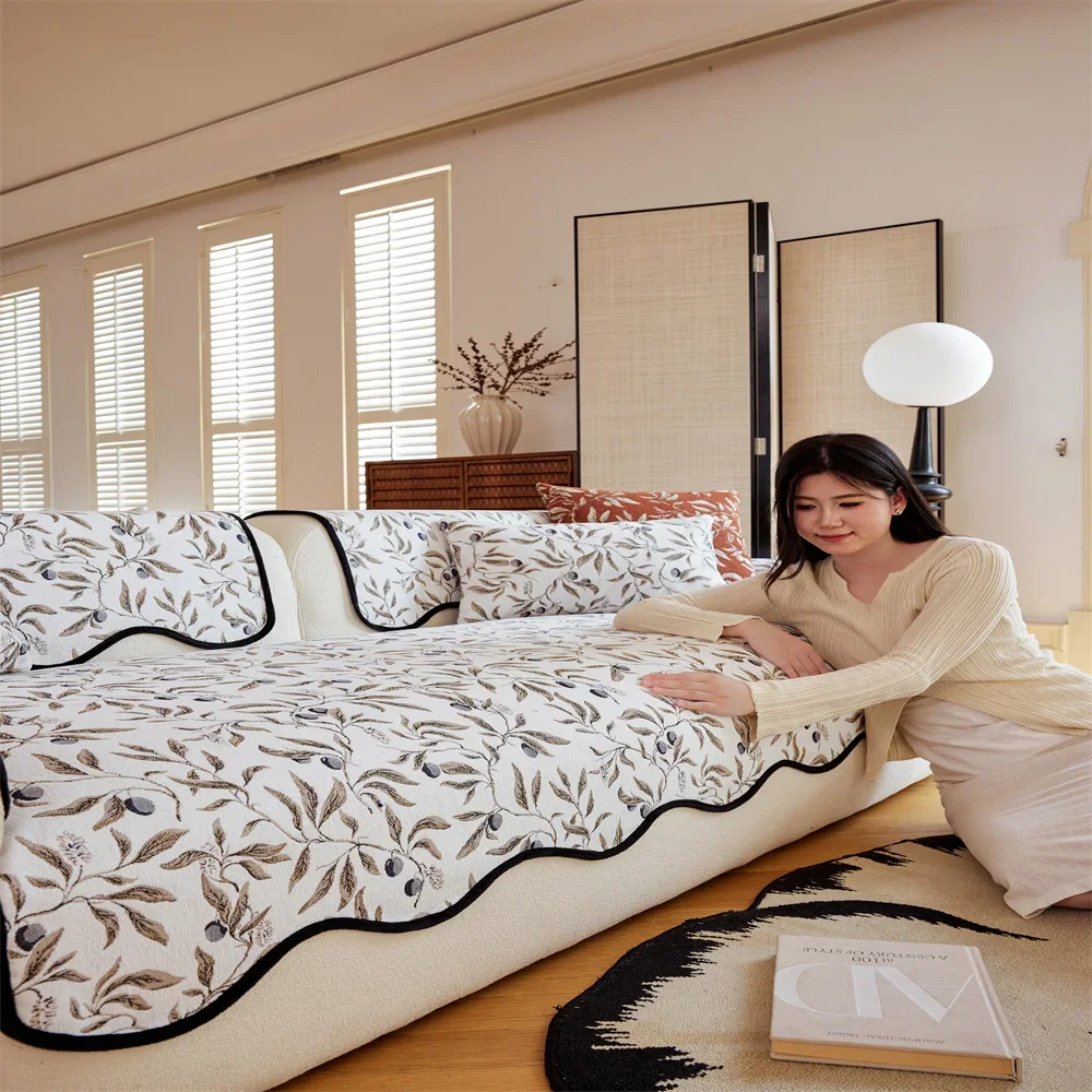 Sofa Cushion New Style Imitation Cotton and Linen All-season Anti-slip Cross-border Sofa Cover Full-cover Sofa Scarf