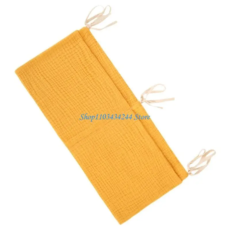 Infant Bedside Bag Breathable Cotton Hanging Pocket Organizes Space Saving Baby Bed Hanging Bag for Nursery Essential
