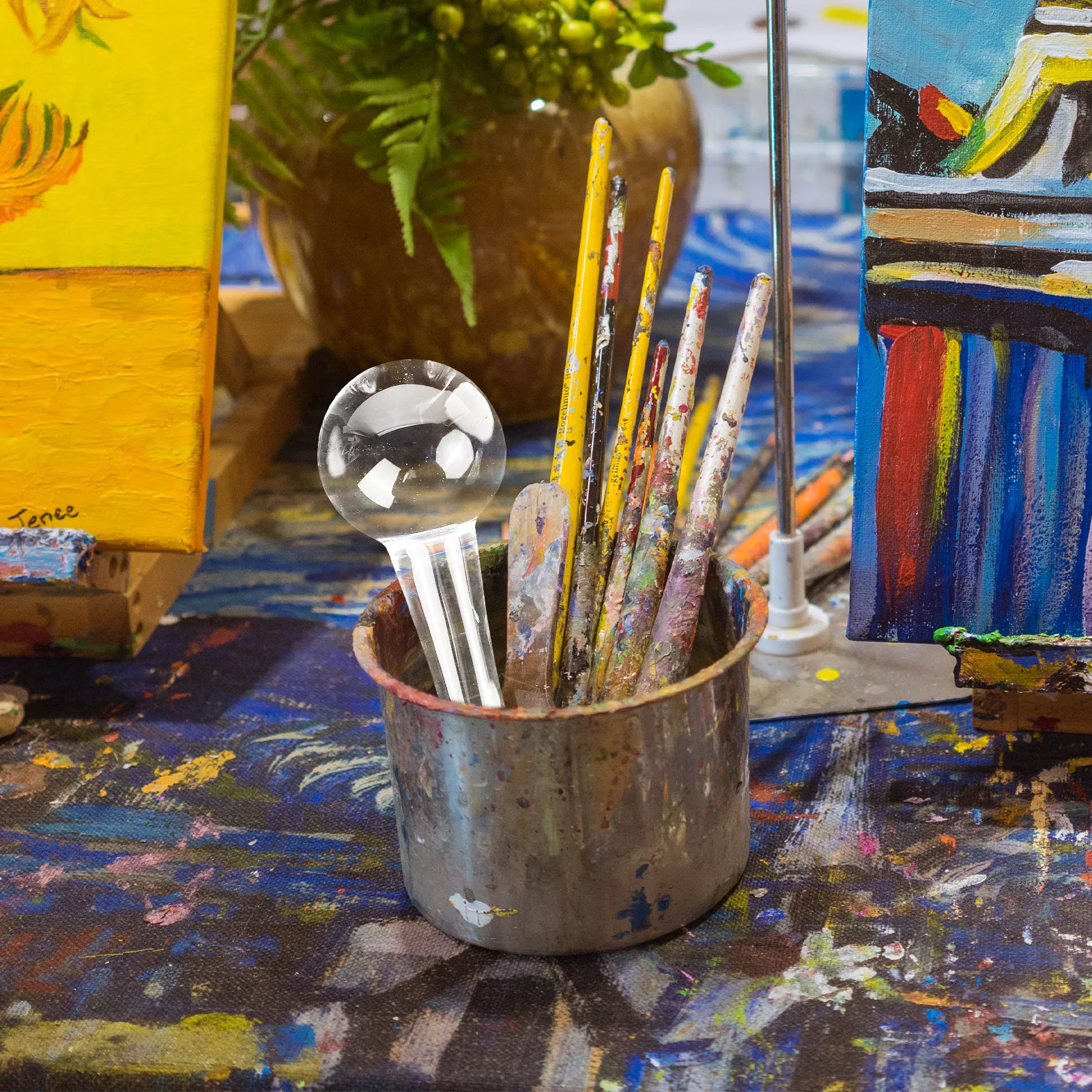 

Pigment Grinding Rod Glass Muller Ergonomic Handle Oil Painting Watercolor Grinding Pestle Portable Practical Painting Accessory