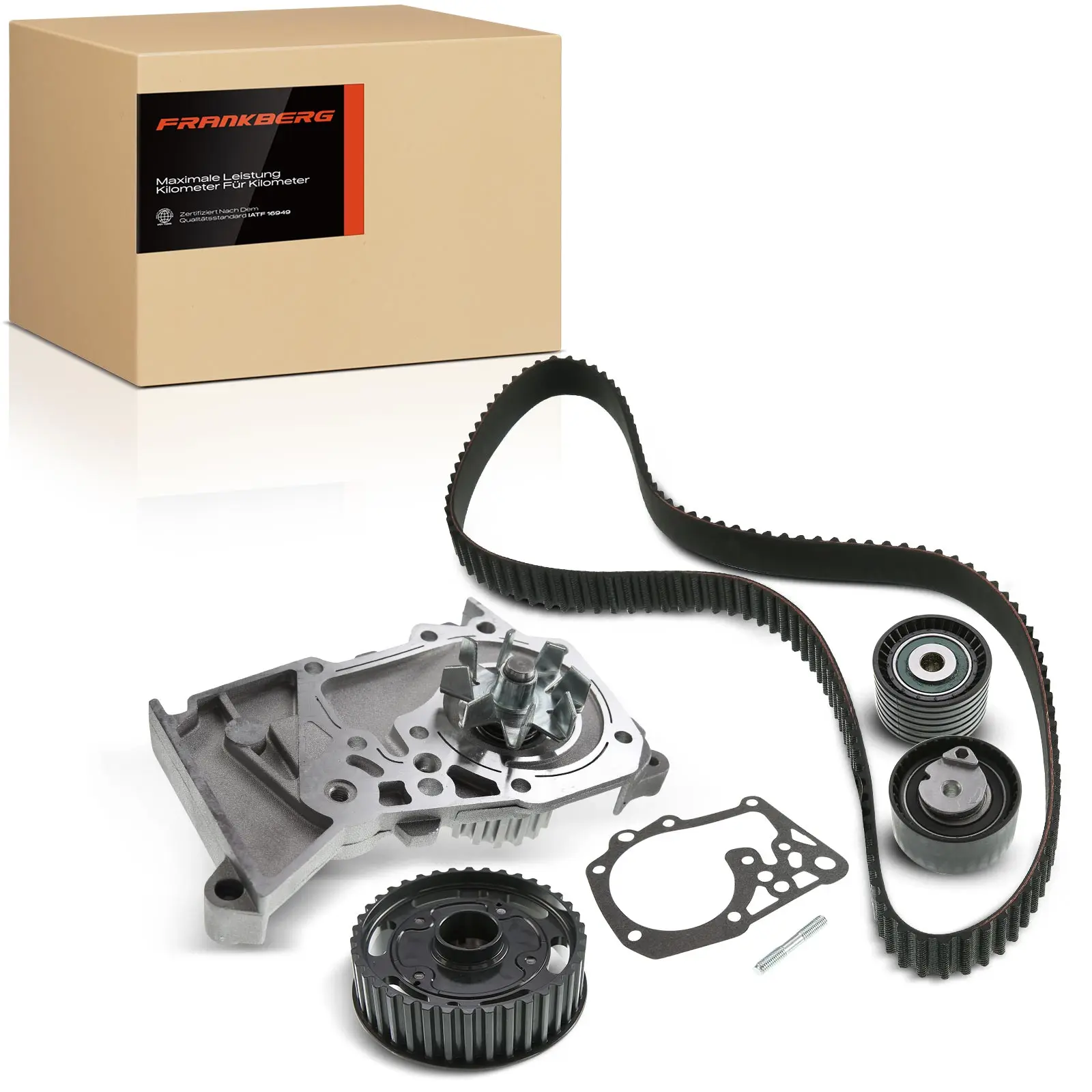 Frankberg 1x Distributieriemset waterpomp voor RENAULT CLIO MEGANE MODUS SCENIC 1.4L 1.6L 7701471974 130C17529R-1