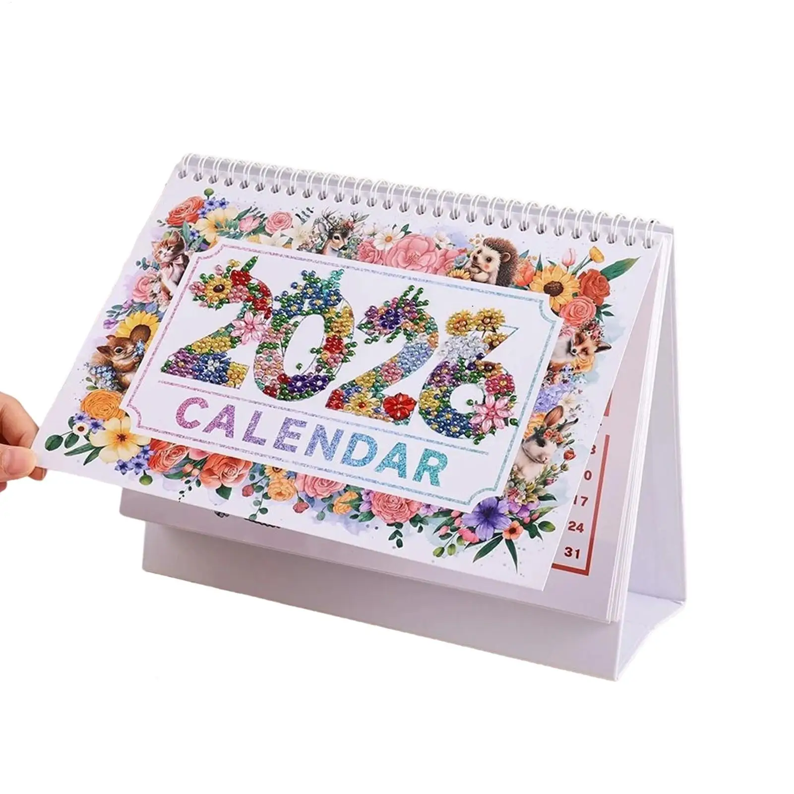 

Настольный календарь на 2026 год, сделай сам, алмазная живопись, художественные животные, настольный календарь ручной работы, ежемесячный переворачивающийся планировщик, список дел, календарь, подарок