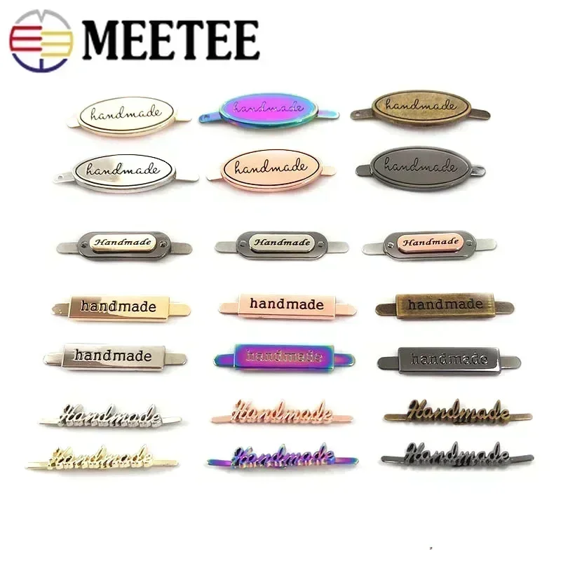 10/30Pcs Meetee Handmade Metal Bag Labels Pin Buckle Handcraft Mortise Clasp Webbing Decor Tag Button DIY Hardware Accessories