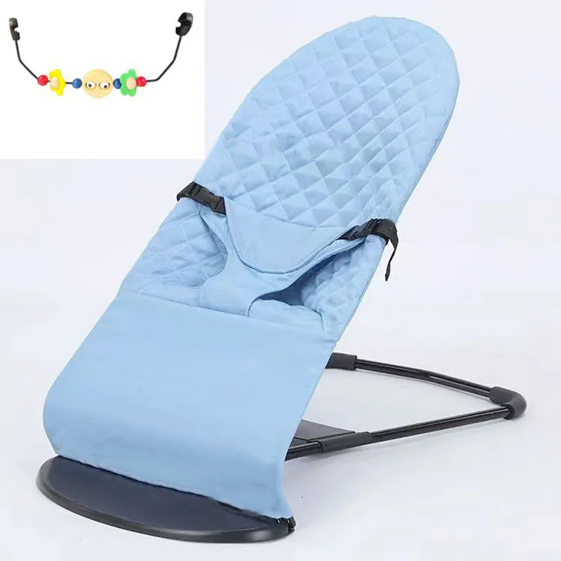 Baby Rocking Chair Folding Infant Swing Chair Three Height Adjustment Four Seasons Universal with Toys Baby Soother Chair