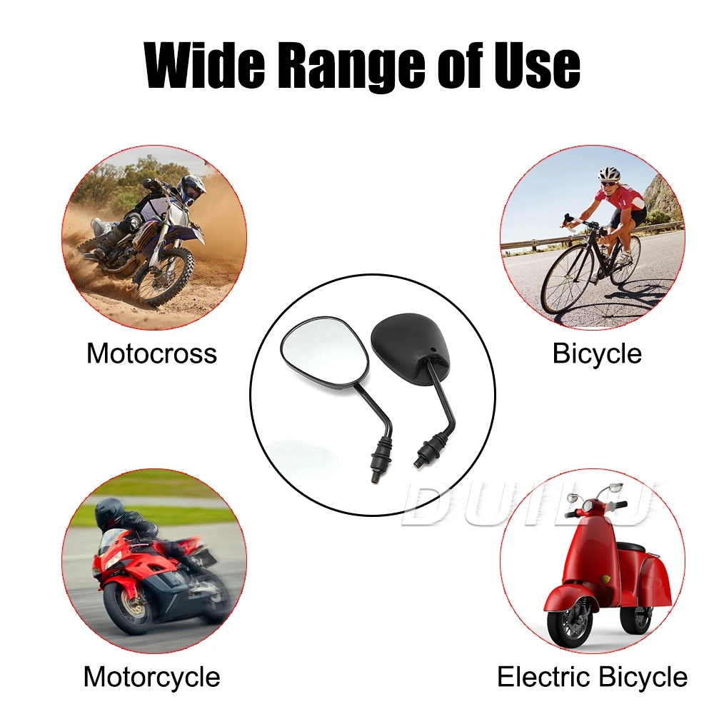 Motorcycle Rearview Mirrors For Harley Series Xl883/1200/x48 Gv300 For Honda CB500 Modified Electric Bicycle Mirror Accessories
