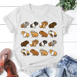 Hot Guinea Pig Print T Shirt Fans Summer Casual Short Sleeve Tee Cute Loose T Shirts