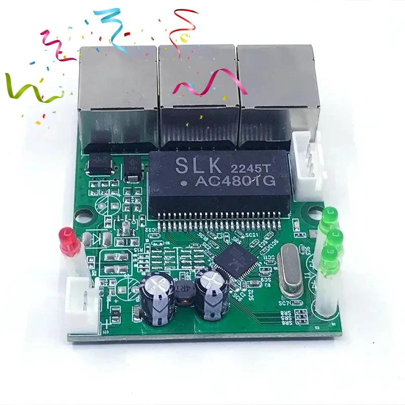 وحدة تبديل صناعية صغيرة PCBA 4 منافذ 10/100 ميجابت في الثانية 5 فولت 12 فولت 15 فولت 18 فولت 24 فولت حماية من البرق 4KV مضادة للكهرباء الساكنة 4KV #5