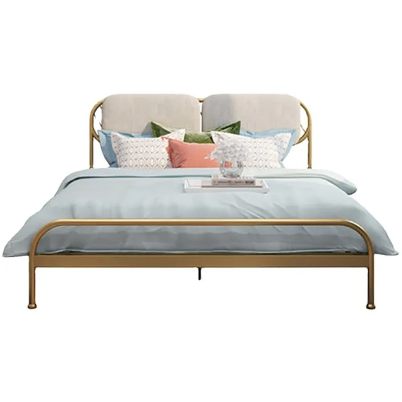 

Single bedroom iron frame bed 1.5m 1.8m dormitory bed apartment simple iron bed modern