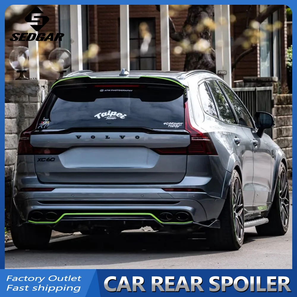 Für 2018--2024 Volvo XC60 GEN 2 M4 Style Hochwertiger ABS-Kunststoff Glänzend Schwarz oder Carbonfaser Spoiler Kofferraumflügel