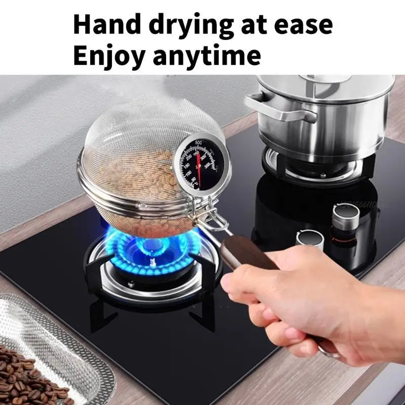 27RB Manual Coffee Bean Röster Edelstahl Home Röstwerkzeug einfach zu bedienen Kaffeebohnen Bäcker Professionelle