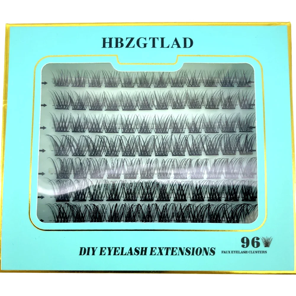 Cils segmentés cils de vison 96 paquets volume 3D cils personnels cluster outil de maquillage cils