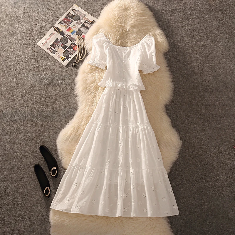 

Slim Fit Sweet Summer Bubble Sve Top And f Skirt Two Piece Set New 2025 Faion Women's Clothing Polyester Material