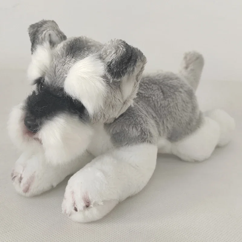 kawaii Schnauzer Dog Plush Toy Small Soft Simulation Kids Stuffed Animal Toys for Children Cute Photo Props Girls Birthday Gift