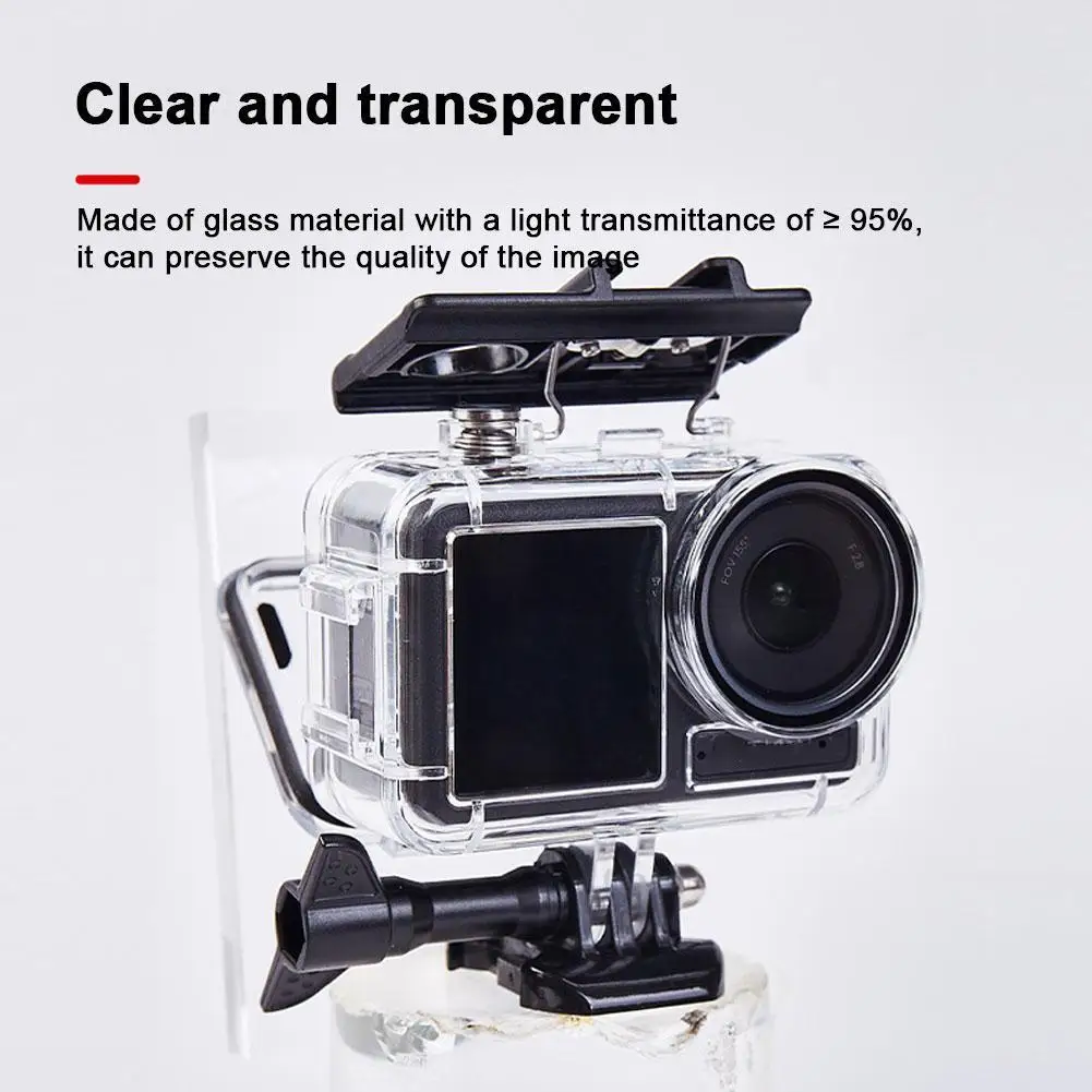 

For Dji Action4 Waterproof 60m Ction Camera Underwater Diving Housing Cover Camera Action Accessories T2w4