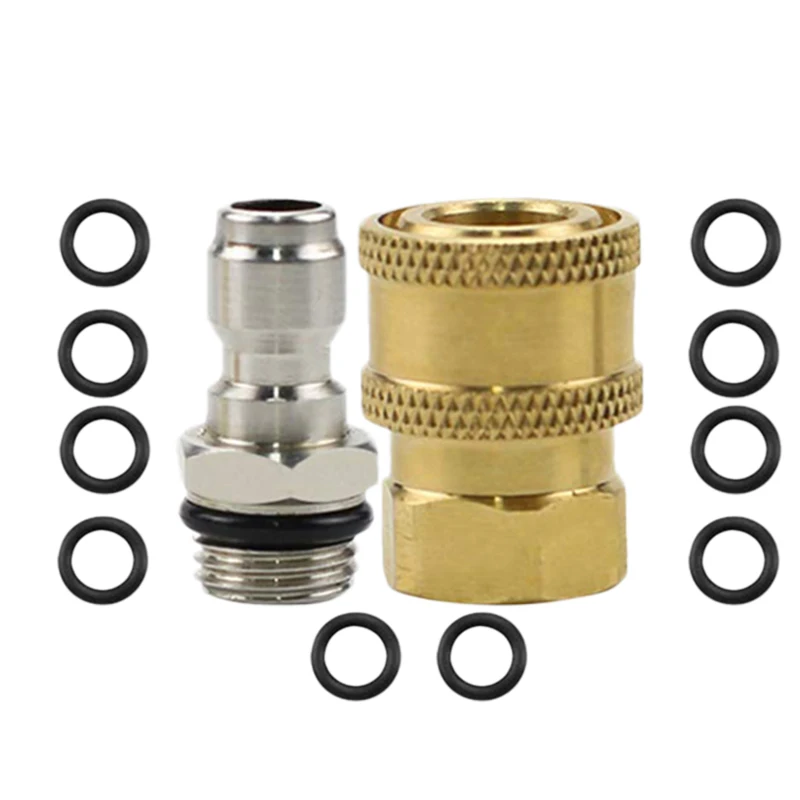 34) Quick Connector Adapter Set for High Pressure Washer 1/4 Quick Connect 14 Inch Comes with 10pcs Orings and Seals