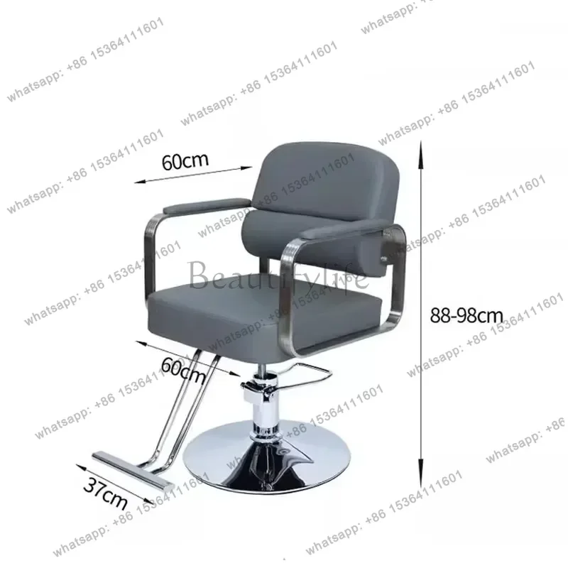 LSModern Adults Barber Chair Folding Single Beauty Vintage Barber Chair Comfortable Swivel Cadeira De Cabeleireiro Salon Furni