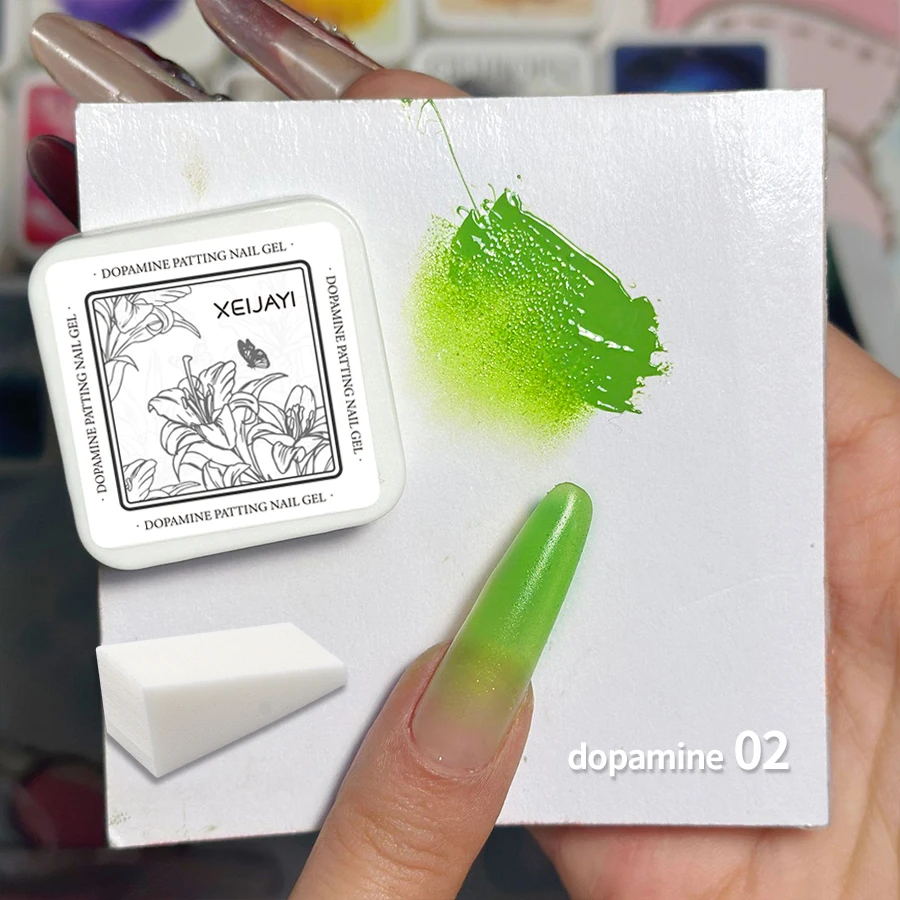 XEIJAYI 1 Stück Pat Painting Gel Nagellack mit 1 Farbschwamm, Farbverlauf, semi-permanent, abziehbar, UV-LED-Nagelkunst-Gel-Lacke für N – Detail 3