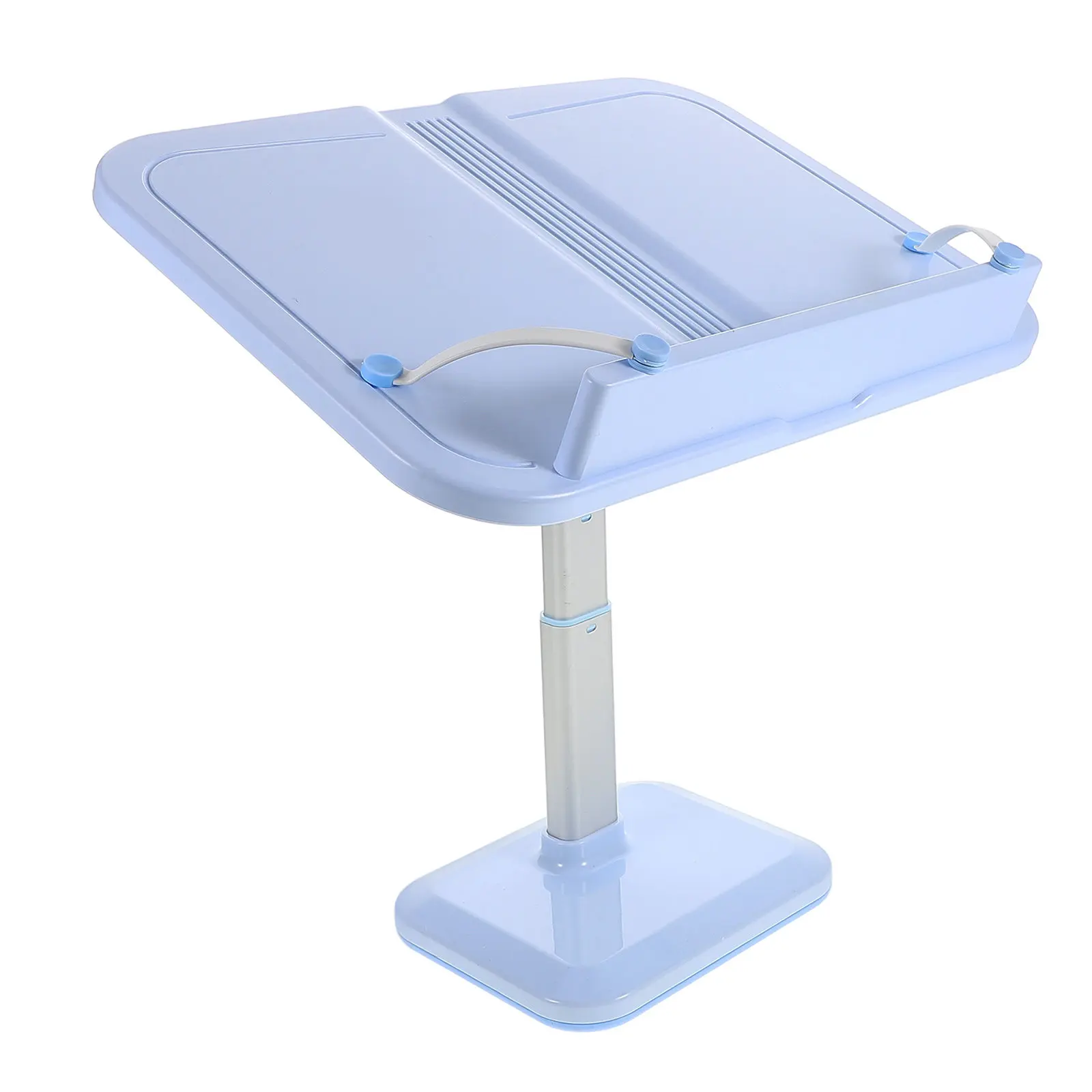 Adjustable Blue Book Stand Freestanding Multi-Height Reading Stand Desktop Bed Sofa Use Textbooks Cookbooks Sheet Music Recipe