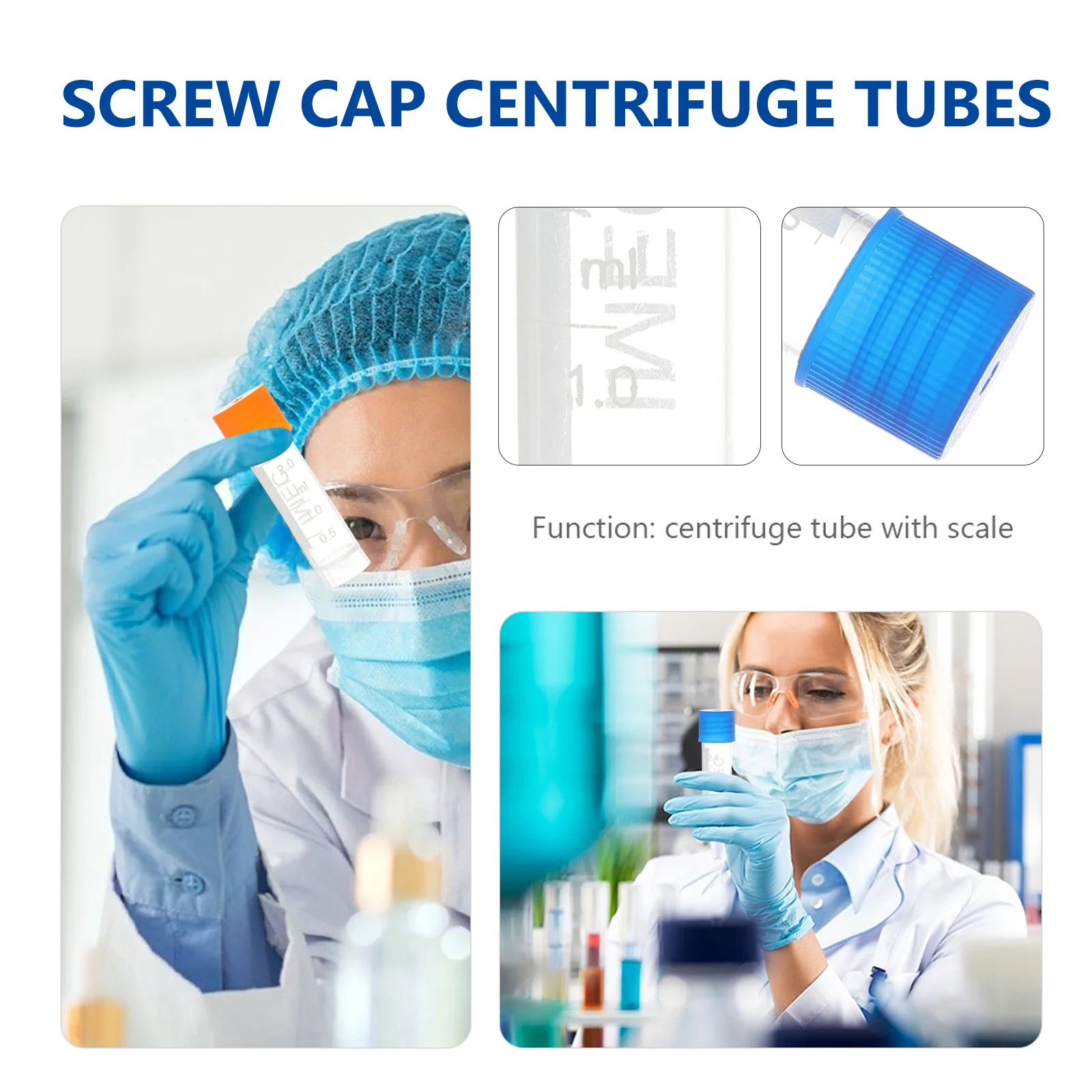 

500Pcs Plastic Cryovial Tubes with Lids Durable and Safe for Freezing Precise Graduations Suitable for School and Lab Use