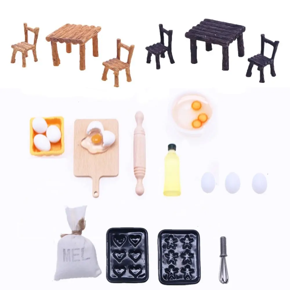 Desk Kitchen Toy Set Simulation Dollhouse Cooking Kit Cooking Toys Mini Miniatures Cookware Montessori Toy Play Kitchen