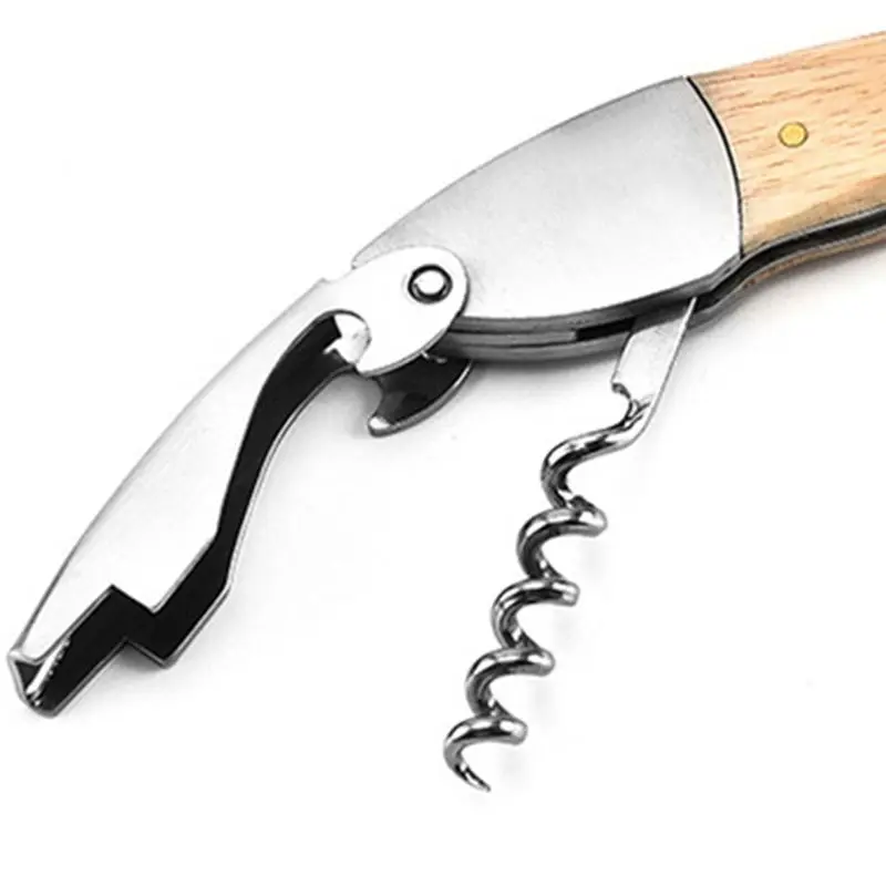 BAAG-Fish-Shaped Wine Bottle Opener With Wooden Handle, Metal Bottle Opener, Portable Bottle Opener, Wine Bottle Opener Gift