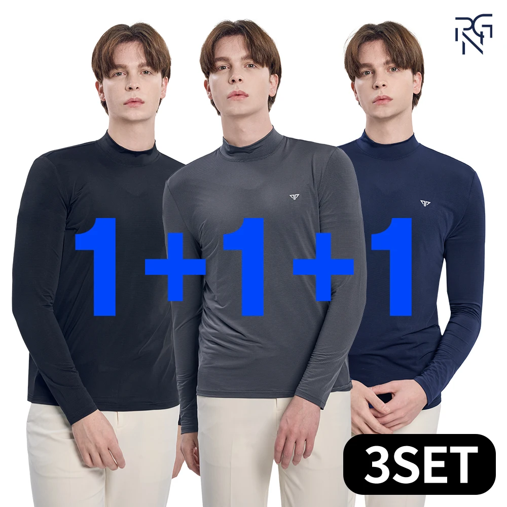 [3 juegos 1 + 11] Paragona Thumbers para hombre Golf Deportes Interno Funcional Refrigeración Bandeau Camiseta de manga larga